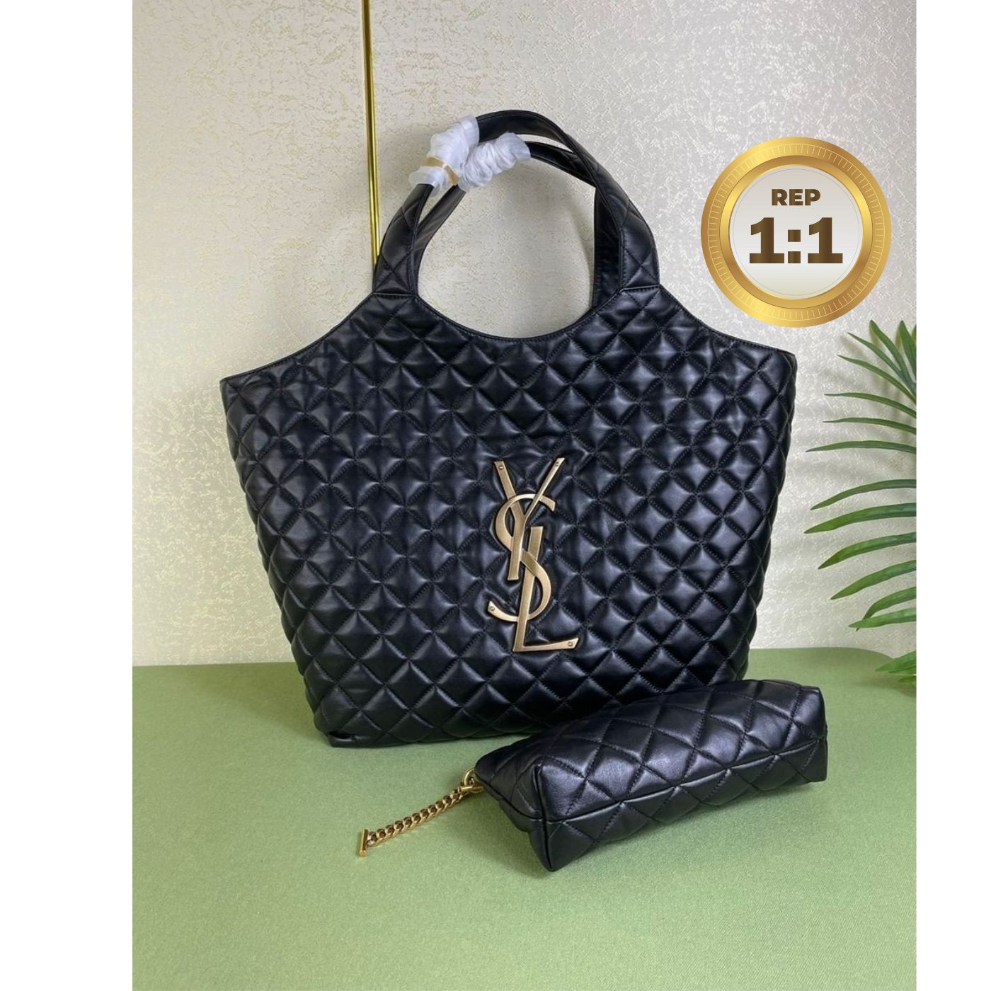 [REP 1:1] Saint Laurent Icare Maxi Shopping Bag Black For Women 16.9in/43cm 698651AAANG1000